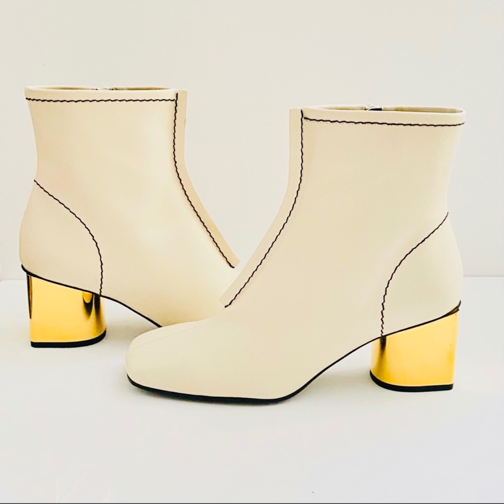 NWT: PROENZA SCHOULER | Off White Cream 60MM White Calf Leather Ankle Boots